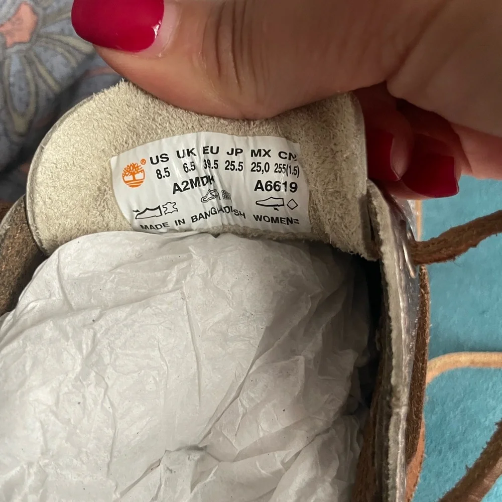 Timberland Silver and Tan Boat Shoes with Moccasin Toe - Picture 6 of 6